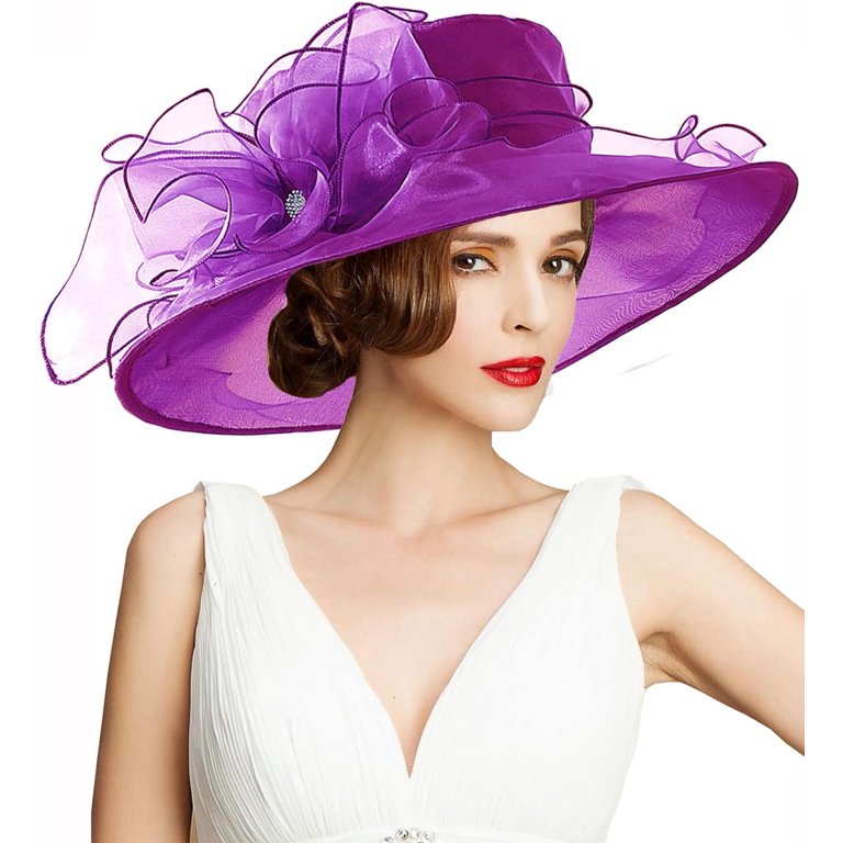 6313 Women\'s Organza Church British Fascinator Bridal Tea Party Wedding Hat Haojing Women main image 4
