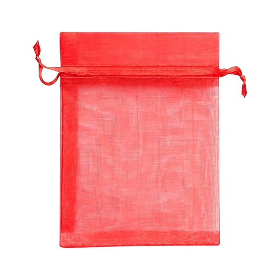 Organza Gift Bags with Drawstring, 5.91 x 7.87 Inch Red Mesh Favor Bags for Jewelry, Candy, Wedding, Party Favors, Small Gifts, Holiday Packaging 30 Pack