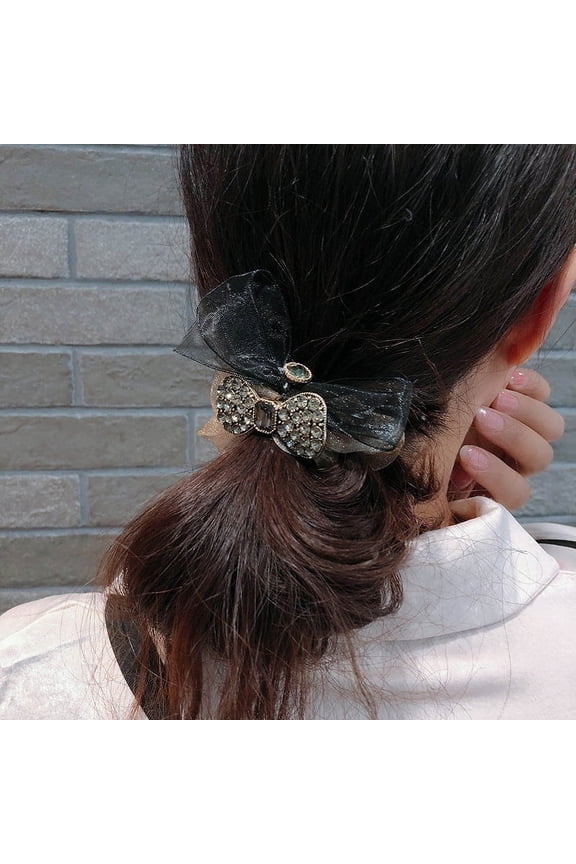 Organza Large Intestine Bow Headgear Hair Tie Rope