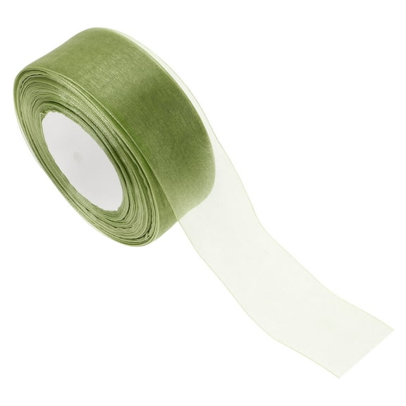 Organza Ribbon Mixed Color Sheer Ribbons Handmade for Wrapping Christmas Tree Crafts Bows Wedding Invitations Wreaths Wrap Wide Curling Ribbon Green