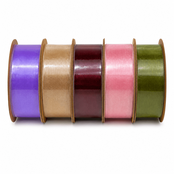 Organza Ribbon Sheer Ribbons Set for Gift Wrapping Christmas Tree Bows Wreaths Decor 125 Yard