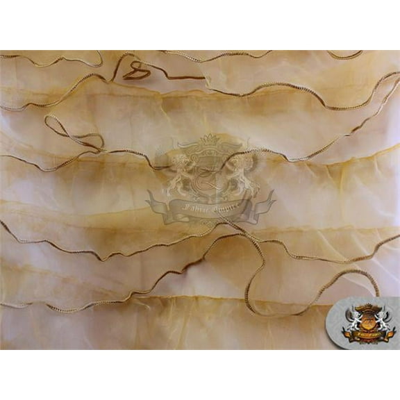 Organza Ruffle Mesh Fabric CAMEL / 54" Wide / Sold by the yard
