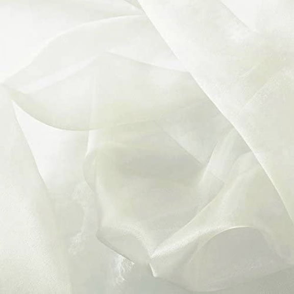 Organza Sheer Fabric by The Yard – 60 Inch Wide Lightweight Material for Veils, Dresses, Wedding Décor, Costumes, Crafts & DIY Sewing Projects ( 1 Yard, White)
