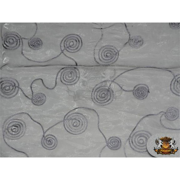 Organza Twirl Donattelo Fabric PLATINUM / 60" Wide / Sold by the yard