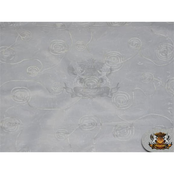 Organza Twirl Donattelo Fabric WHITE / 60" Wide / Sold by the yard