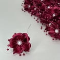thumbnail image 1 of Organza and Satin Flower with Pearl Spray Burgundy (72 Flowers), 1 of 7