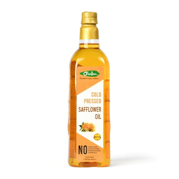 Orgatma Cold Pressed Safflower Edible Oil 33 fl oz (1 Litre)