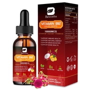 B BEWORTHS Extra Strength Vitamin B12 Sublingual Liquid Drops 10000mcg, with B9 & D3 for Energy & Immune Support, 2 fl oz