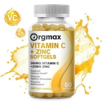 Orgmax High absorption Vitamin C   Zinc - Antioxidant Supplements for Immune Support, 120 Capsules (Non-GMO & Gluten-Free Formula)