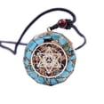 thumbnail image 1 of Orgone Metatron Cube Turquoise Necklace,Orgonite Amulet Protection Pendant, 1 of 6