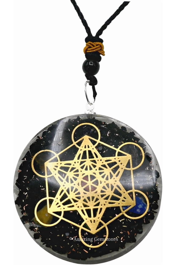 Orgone Pendant with Shungite Crystal and Metatron Cube