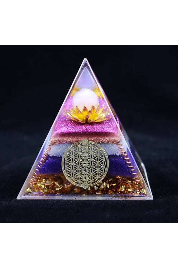 Orgone Pyramid,Emf Protection Healing Crystals and Stones Meditation Chakra Crystals(Extra Large 8cm/3.15'')