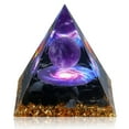 thumbnail image 1 of Orgone Pyramid for Positive Energy, Amethyst&Obsidian Healing Crystal Pyramids for Reduce Stress Chakra Reiki Healing Meditation Attracts Lucky and Success, 1 of 7