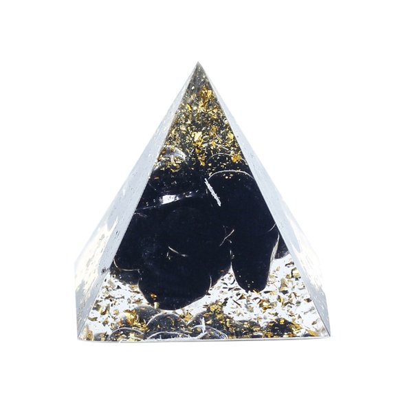 Orgone Pyramid, Small Healing Crystal Pyramid Porstive Energy Generator, Orgonite Pyramid for Resist Stress, Bring Good Luck and Wealth