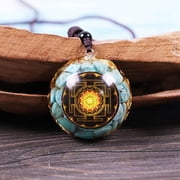 Orgonite Cosmic Meratron Cube Amazonite Stone Quartz Emf Protection Amulet Necklace for Chakra Healing