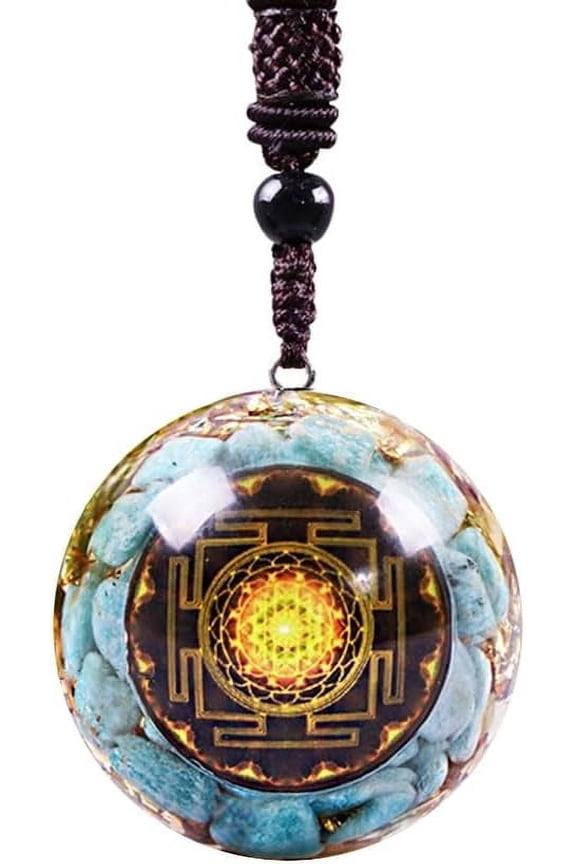 Orgonite Meratron Cube Amazonite Stone Quartz Emf Protection Amulet Necklace