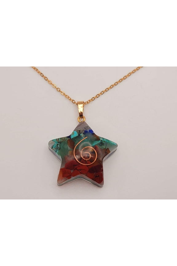 Orgonite Pendant Necklace Metatron Cosmic Healing Crystal Sacred Star