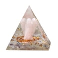 thumbnail image 1 of Orgonite Pyramid Resin Energy Generators Angel Reiki Natural Fluorite & Rose Quartz Chips Inside for Home Office Desk Decoration 50x50x50mm DIY, 1 of 1