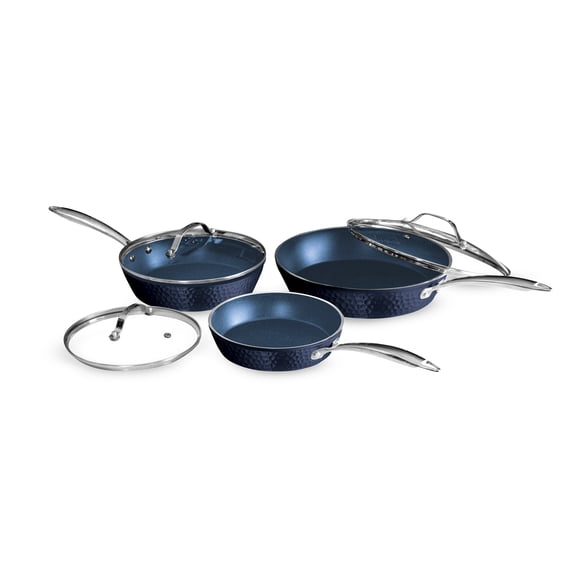 Orgreenic Ceramic Nonstick 6-PC Saut & Frying Pan Set, 8", 10",12" with Glass Lids