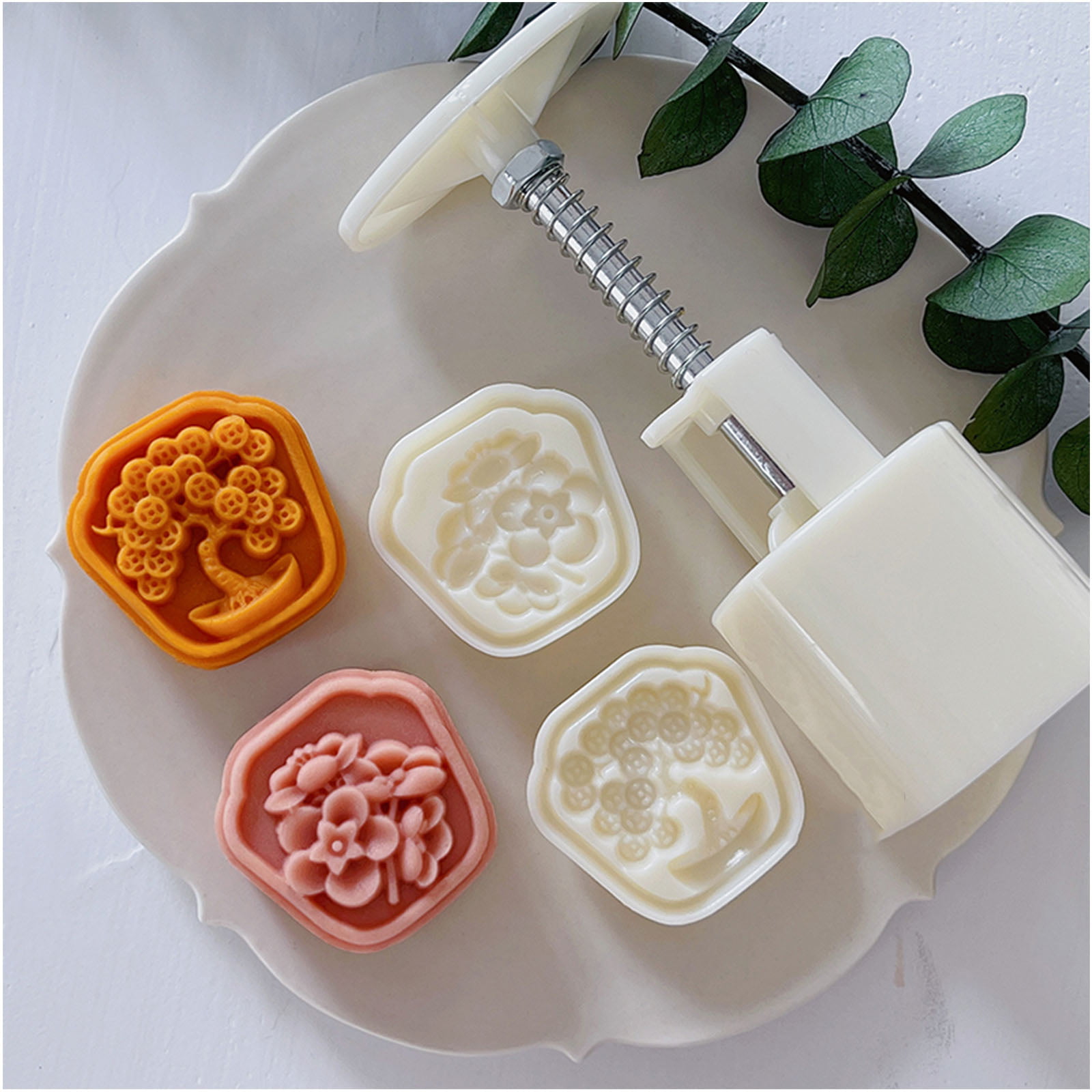 50g DIY Plastic Material Mooncake Moulds Set Shape Moon Cake Molds