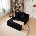 thumbnail image 1 of Orhopui  Single Seat Cloud Modular Sectional Couch with Deep Seat,Boneless Sofa with Oversized Chaise, Comfy Fluffy Couches for Living Room, Convertible, Layered Pillows, Plush Corduroy, Black, 1 of 8