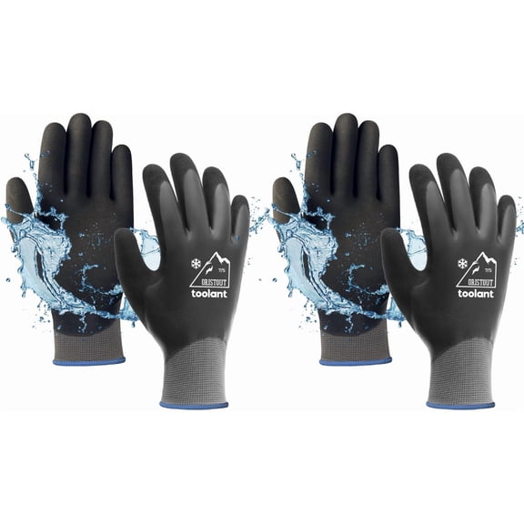 toolant Waterproof Winter Work Gloves for Men and Women, Thermal Insulated, Touchscreen, Strong Grip, Freezer, Cold Storage, Fishing, Construction
