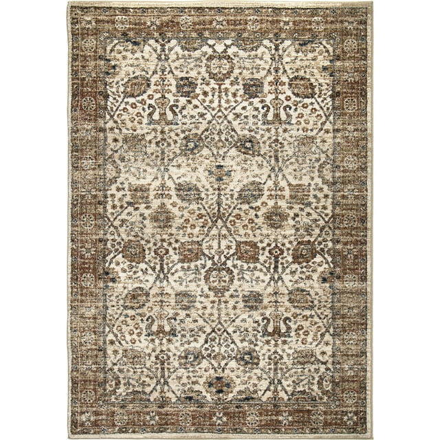 Orian Aria Area Rug 8221 Multi Bordered Vines