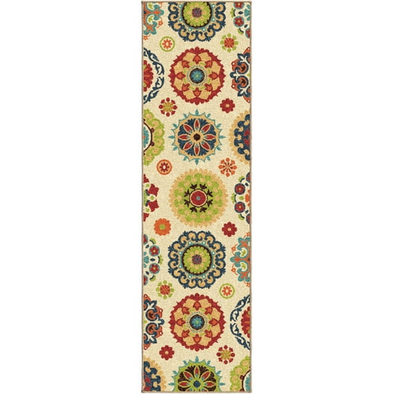 Orian Aruba Area Rug 2302 Contemporary Multi Floral Petals 2' 3" x 8' Rectangle