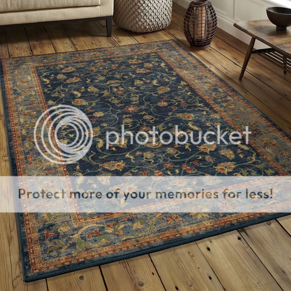 Orian Rugs Rich Color Traditional Zettia Navy Area Rug (5'3" x 7'6")