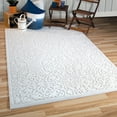 thumbnail image 1 of Orian Boucle Biscay 5'2" X 7'6" Natural Damask High Low Outdoor Rug, 1 of 9