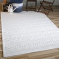 thumbnail image 1 of Orian Boucle Jenna 6'6" X 9'8" Natural Geometric Indoor-Outdoor Rug, 1 of 7