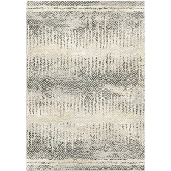 Orian Grand Junction 7'10" X 10'10" Silver Grey Geometric Area Rug