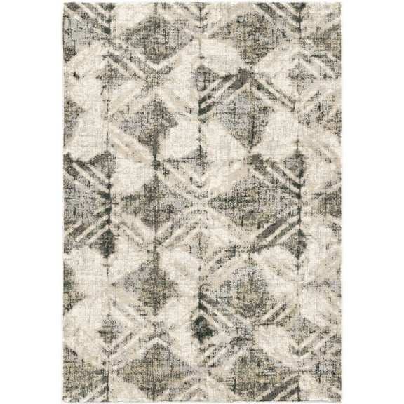 Orian Ironstone Highview 5'3" X 7'6" Cloud Grey Geometric Area Rug