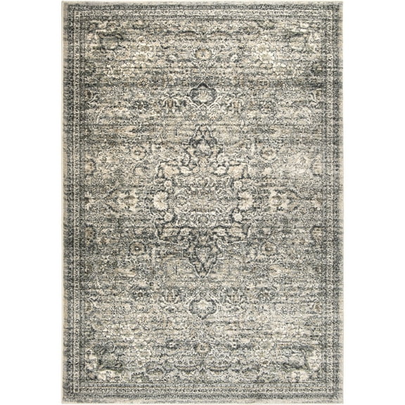 Orian Ironstone Pembroke 9' X 13' Cloud Grey Floral Area Rug