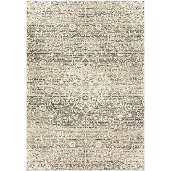 Orian Jamestown 7'10" X 10'10" Soft White Floral Area Rug