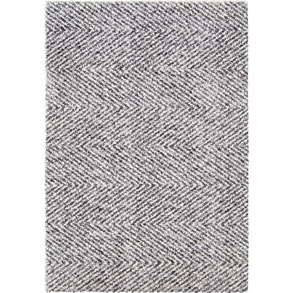Orian Luxe 7'10" X 10'10" Grey Geometric Plush Area Rug