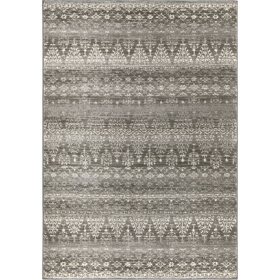 Orian Montebello Providence 6'7" X 9'6" Grey Damask Area Rug
