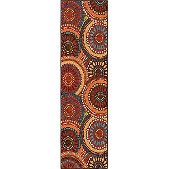 Orian Rugs 2321 2x8 2 ft. 3 in. x 8 ft. Merrifield Collage Aruba Rectangle Rugs - Orange