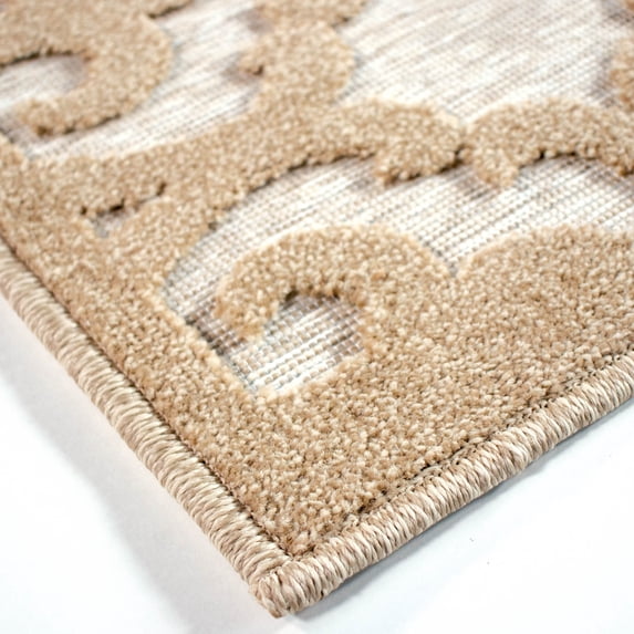 Orian Rugs Boucle Seaborn Indoor- Outdoor, Floral, Area Rug, Driftwood, 1' x 1' Swatch