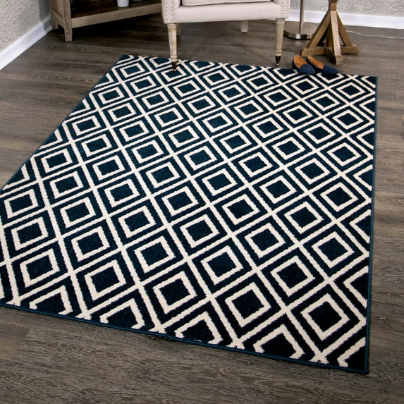 Orian Rugs Farmhouse Sonoma Indoor/Outdoor Trellis Catalina Blue Area Rug