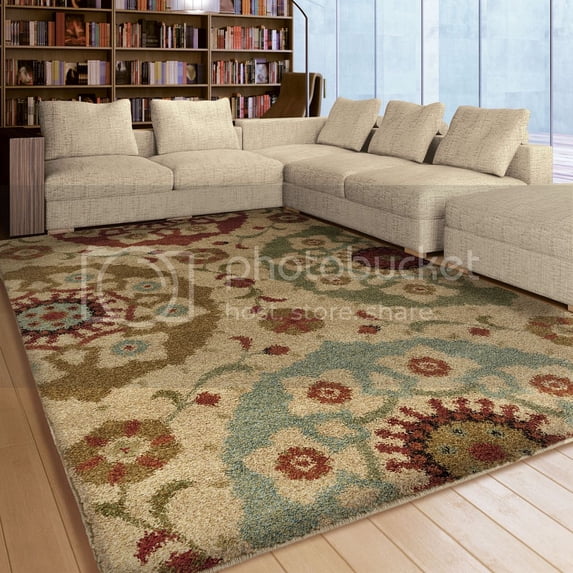 Orian Rugs Plush Stripes Suzi Circles Multi Area Rug (5'3" x 7'6") 5'3" x 7'6"