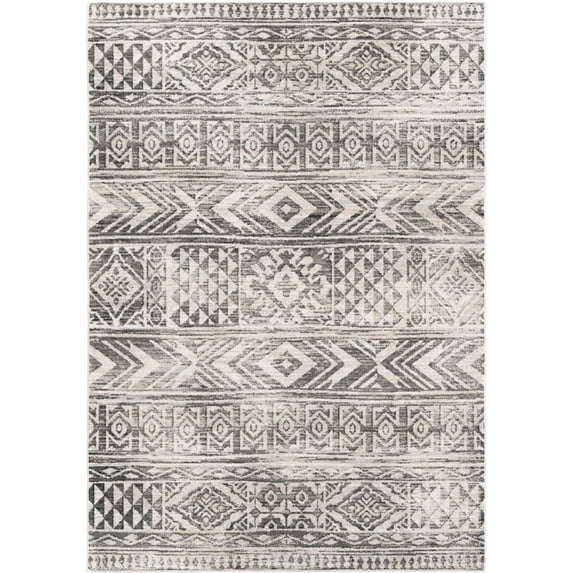Palmetto Orian Kuba Delight Cloud Grey Machine Woven Area Rug 7'10" X 10'10" Cloud Grey