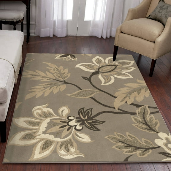 Orian Rugs Sabrina Floral Taupe Area Rug, 7'10" x 10'10"