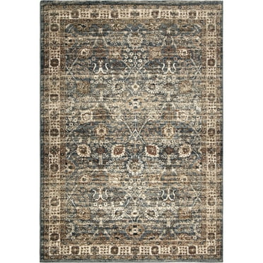 Orian Sanctioned 5'3" X 7'6" Indigo Blue Traditional Floral Area Rug