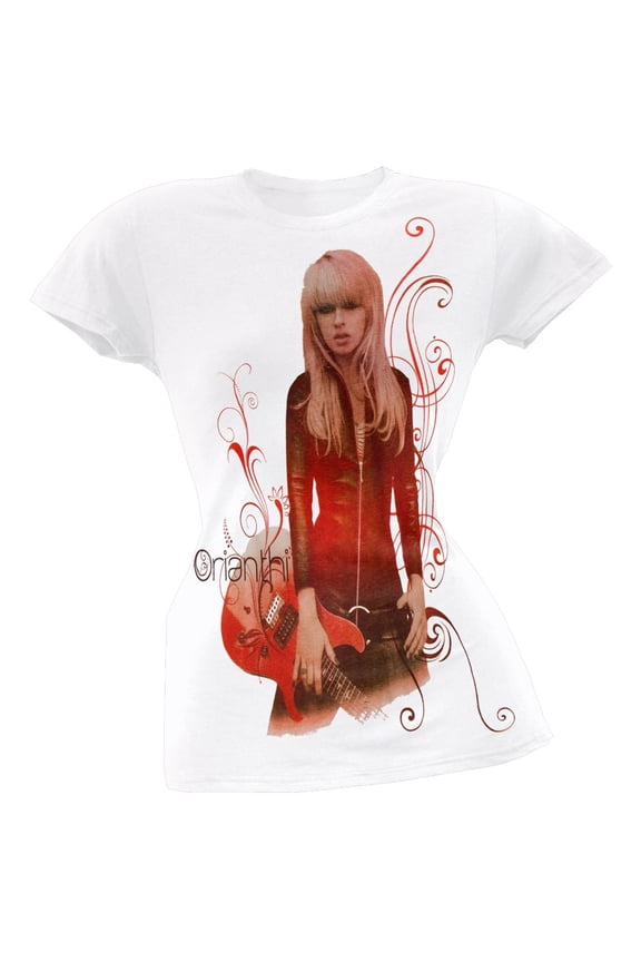 Women's Juniors Leather & Strings Short Sleeve T Shirt