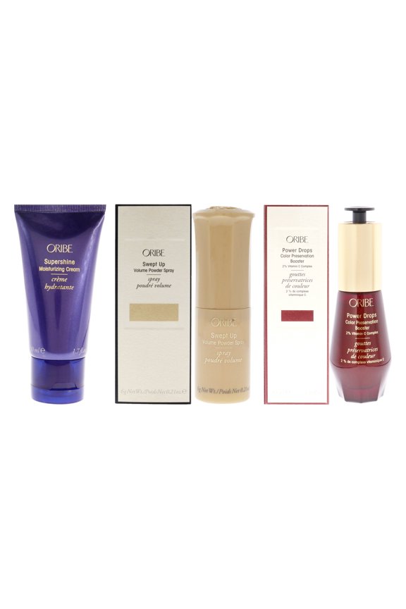 3 Pc Kit - 1.7oz Supershine Moisturizing Cream, 0.21oz Swept Up Volume Powder Spray, 1oz Power Drops Color Preservation Booster