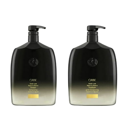 Oribe Gold Lust Repair & Restore Shampoo & Conditioner Liter Duo, Pumps