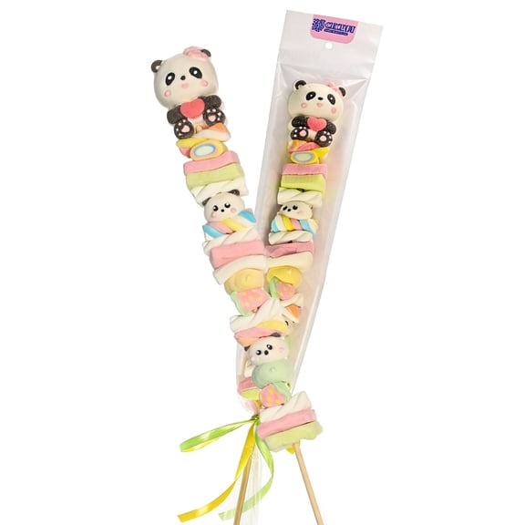 Oricandy Giant 3D Fun Marshmallow Skewers, Panda Animal Design, 2 Count, Candy Snack for Party & Camping
