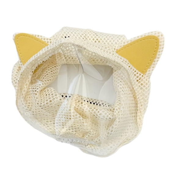 Oricka Breathable Mesh Cat Head Cover With Adjustable Belt Cat Ears Licking Scratch,S
