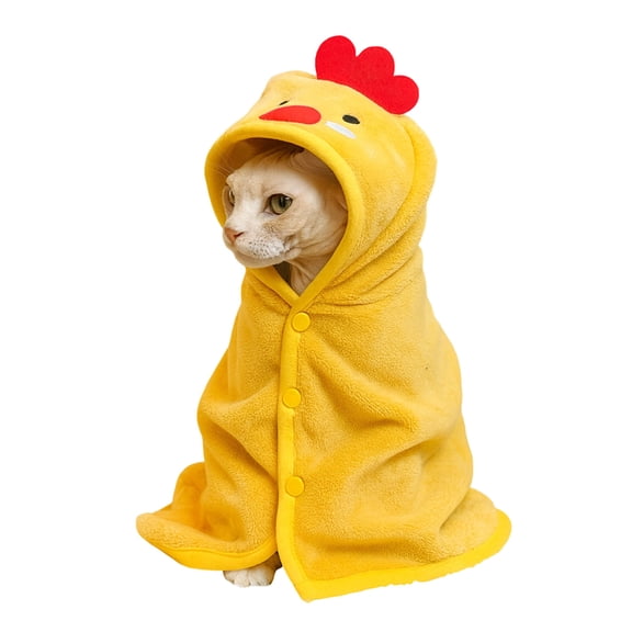 Oricka Cats Bathrobe Fast Drying with Hook and Loop Closure & Wrap Tie Snuggle, Cute Dogs Clothes, Easy to Clean, Machine Washable, Dog Coats and Tumble Dry Low